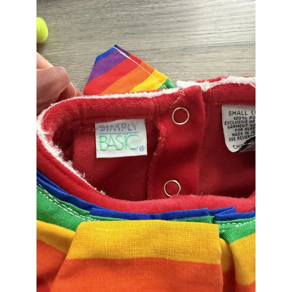 Vintage Simply Basic Infant Rainbow Colorful Clown Halloween Costume Size 0-3 M